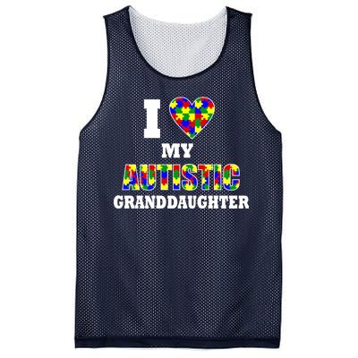 I Love My Autistic Granddaughter Autism Mesh Reversible Basketball Jersey Tank