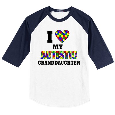 I Love My Autistic Granddaughter Autism Baseball Sleeve Shirt