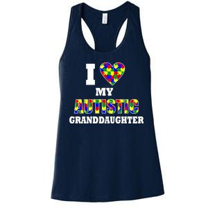 I Love My Autistic Granddaughter Autism Women's Racerback Tank