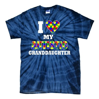 I Love My Autistic Granddaughter Autism Tie-Dye T-Shirt