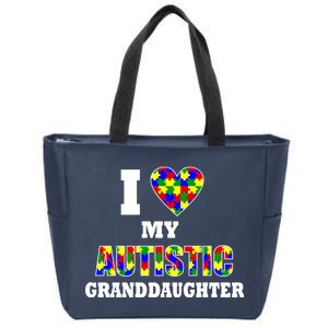 I Love My Autistic Granddaughter Autism Zip Tote Bag