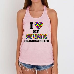 I Love My Autistic Granddaughter Autism Women's Knotted Racerback Tank