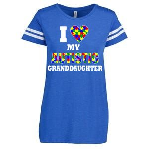 I Love My Autistic Granddaughter Autism Enza Ladies Jersey Football T-Shirt