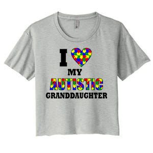 I Love My Autistic Granddaughter Autism Women's Crop Top Tee