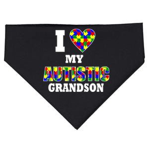 I Love My Autistic Grandson Autism USA-Made Doggie Bandana