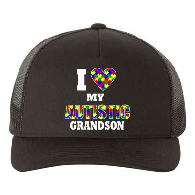 I Love My Autistic Grandson Autism Yupoong Adult 5-Panel Trucker Hat