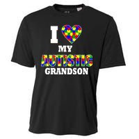 I Love My Autistic Grandson Autism Cooling Performance Crew T-Shirt