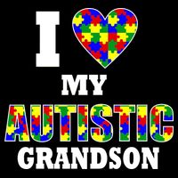 I Love My Autistic Grandson Autism Cooling Performance Crew T-Shirt