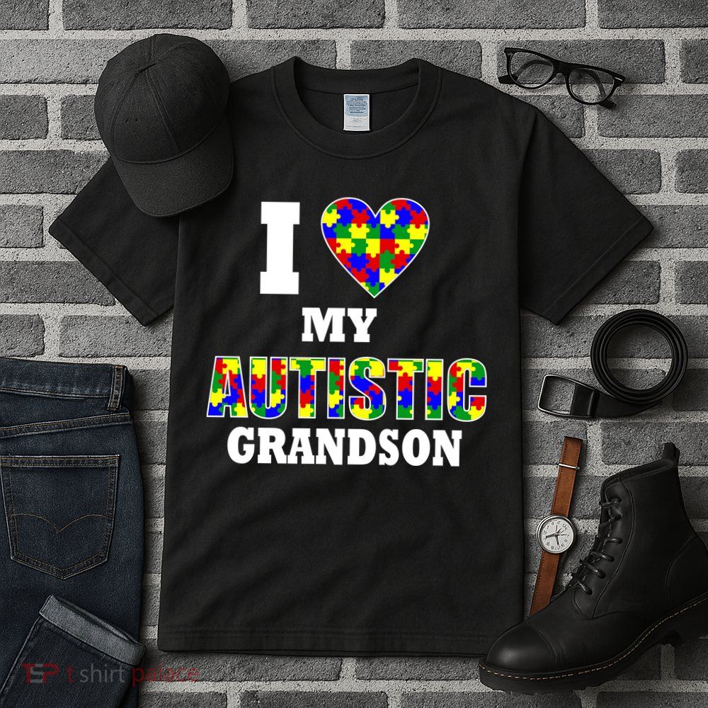 I Love My Autistic Grandson Autism Tall T-Shirt