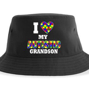 I Love My Autistic Grandson Autism Sustainable Bucket Hat