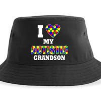 I Love My Autistic Grandson Autism Sustainable Bucket Hat