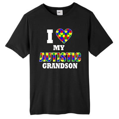 I Love My Autistic Grandson Autism Tall Fusion ChromaSoft Performance T-Shirt