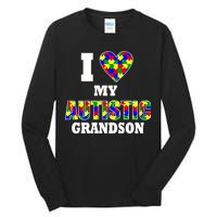 I Love My Autistic Grandson Autism Tall Long Sleeve T-Shirt