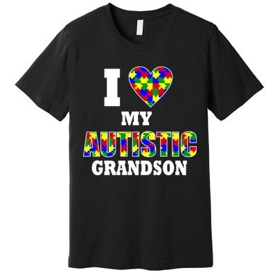 I Love My Autistic Grandson Autism Premium T-Shirt