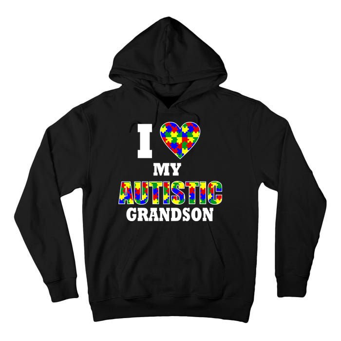 I Love My Autistic Grandson Autism Tall Hoodie