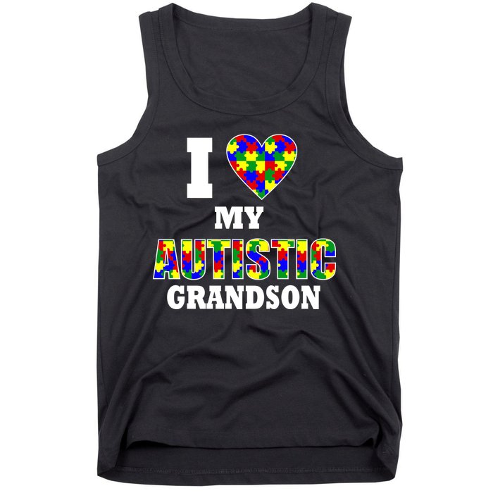 I Love My Autistic Grandson Autism Tank Top