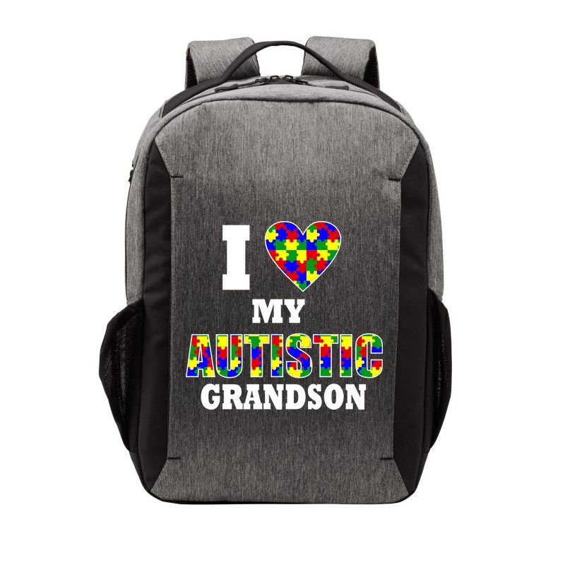 I Love My Autistic Grandson Autism Vector Backpack