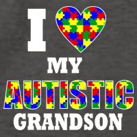 I Love My Autistic Grandson Autism Vector Backpack