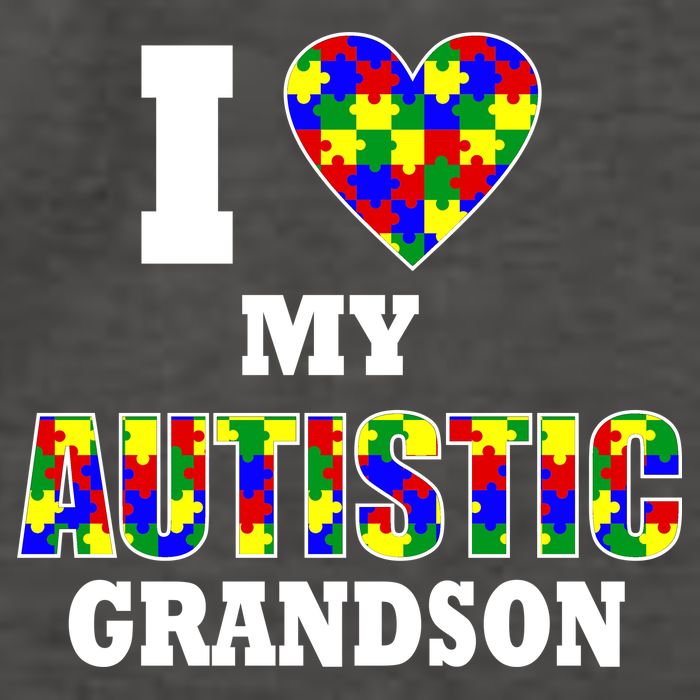 I Love My Autistic Grandson Autism Vector Backpack