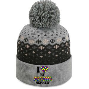 I Love My Autistic Nephew Autism The Baniff Cuffed Pom Beanie