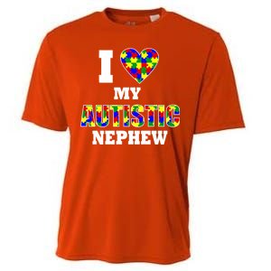 I Love My Autistic Nephew Autism Cooling Performance Crew T-Shirt