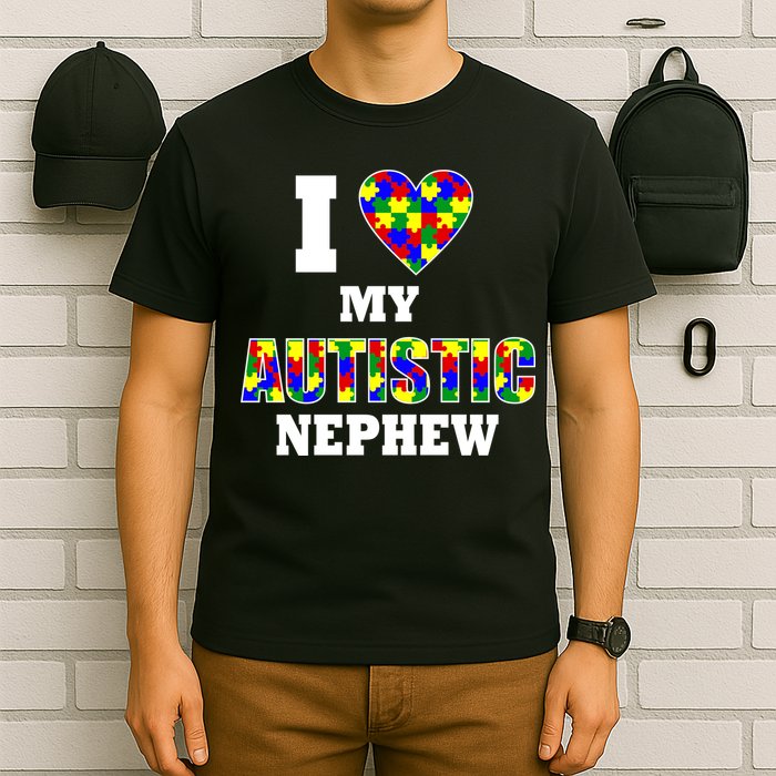 I Love My Autistic Nephew Autism T-Shirt