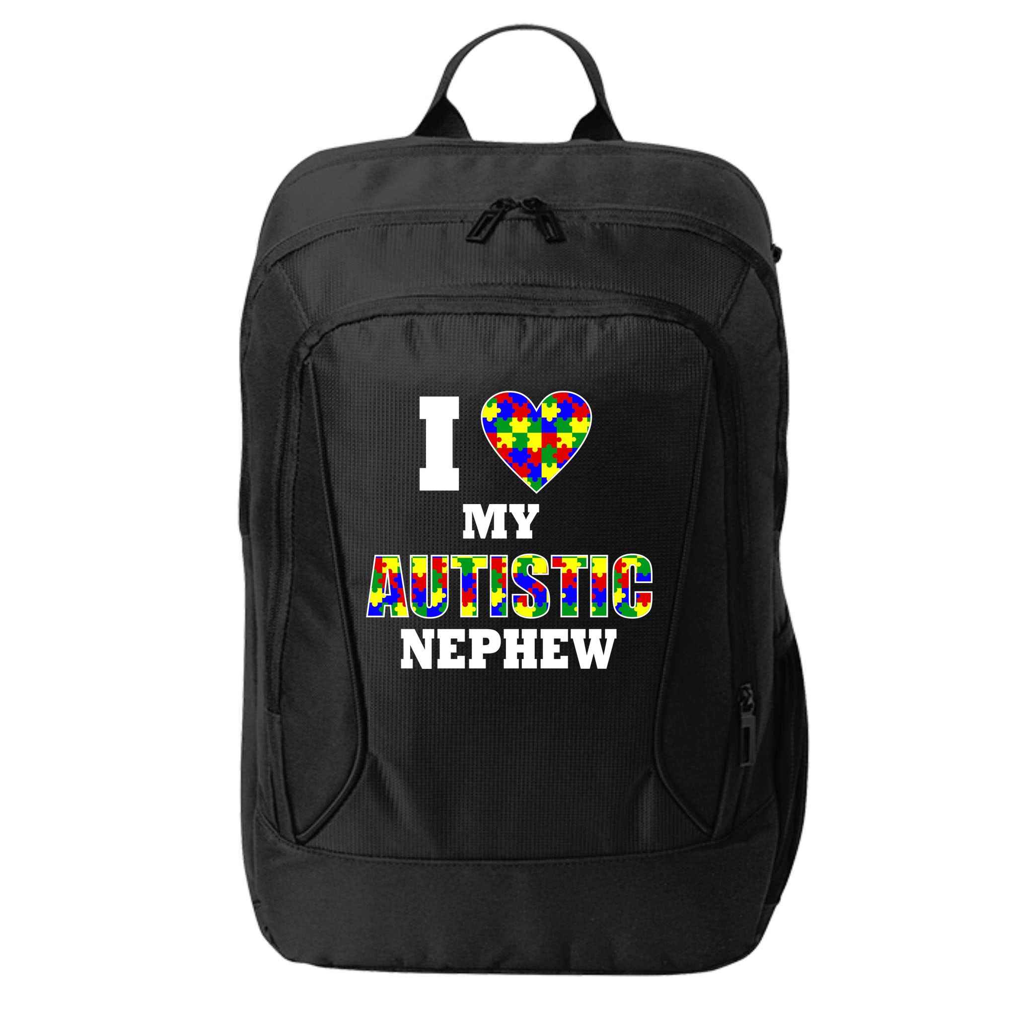 I Love My Autistic Nephew Autism City Backpack