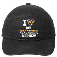 I Love My Autistic Nephew Autism 7-Panel Snapback Hat