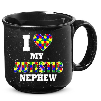 I Love My Autistic Nephew Autism 15oz Campfire Ceramic Mug