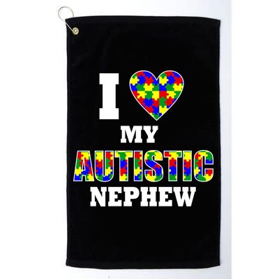 I Love My Autistic Nephew Autism Golf Towel