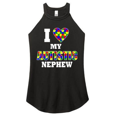 I Love My Autistic Nephew Autism Women's Perfect Tri Rocker Tank
