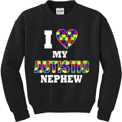 I Love My Autistic Nephew Autism Kids Sweatshirt
