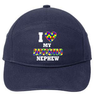 I Love My Autistic Nephew Autism 7-Panel Snapback Hat