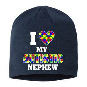 I Love My Autistic Nephew Autism Sustainable Beanie