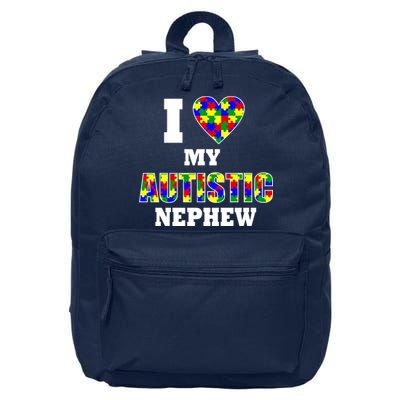 I Love My Autistic Nephew Autism 16 in Basic Backpack