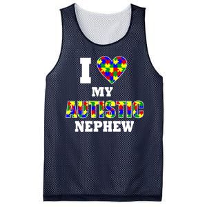 I Love My Autistic Nephew Autism Mesh Reversible Basketball Jersey Tank