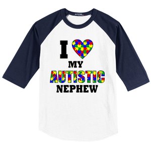 I Love My Autistic Nephew Autism Baseball Sleeve Shirt