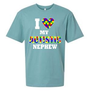 I Love My Autistic Nephew Autism Sueded Cloud Jersey T-Shirt