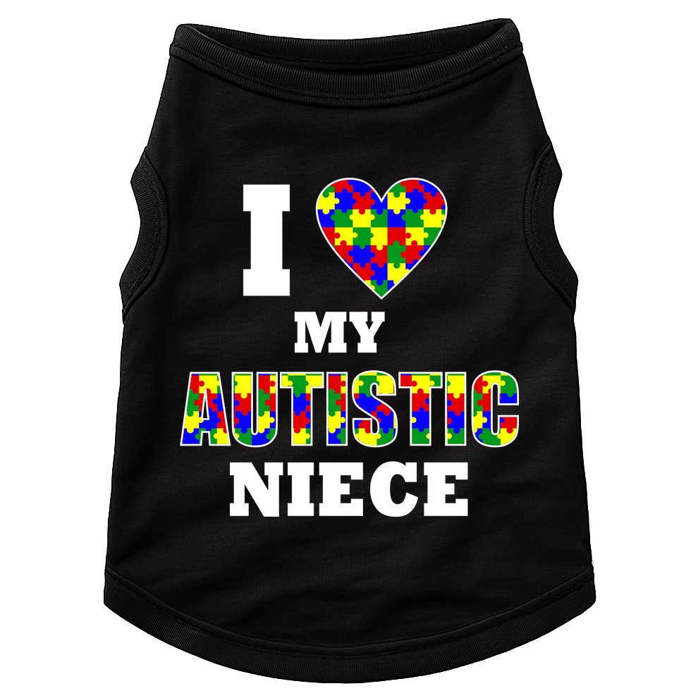 I Love My Autistic Niece Autism Doggie Tank