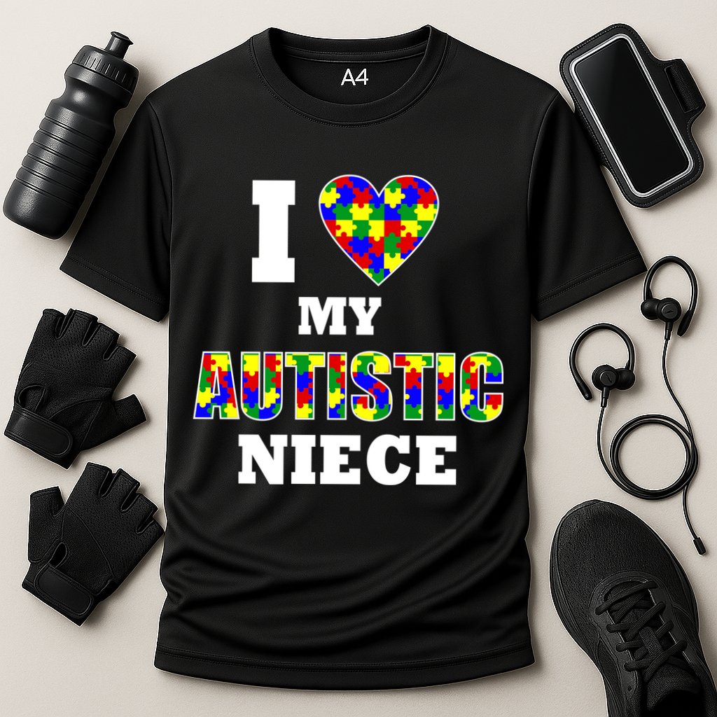 I Love My Autistic Niece Autism Cooling Performance Crew T-Shirt