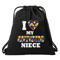 I Love My Autistic Niece Autism Drawstring Bag