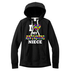 I Love My Autistic Niece Autism Women's Fleece Hoodie