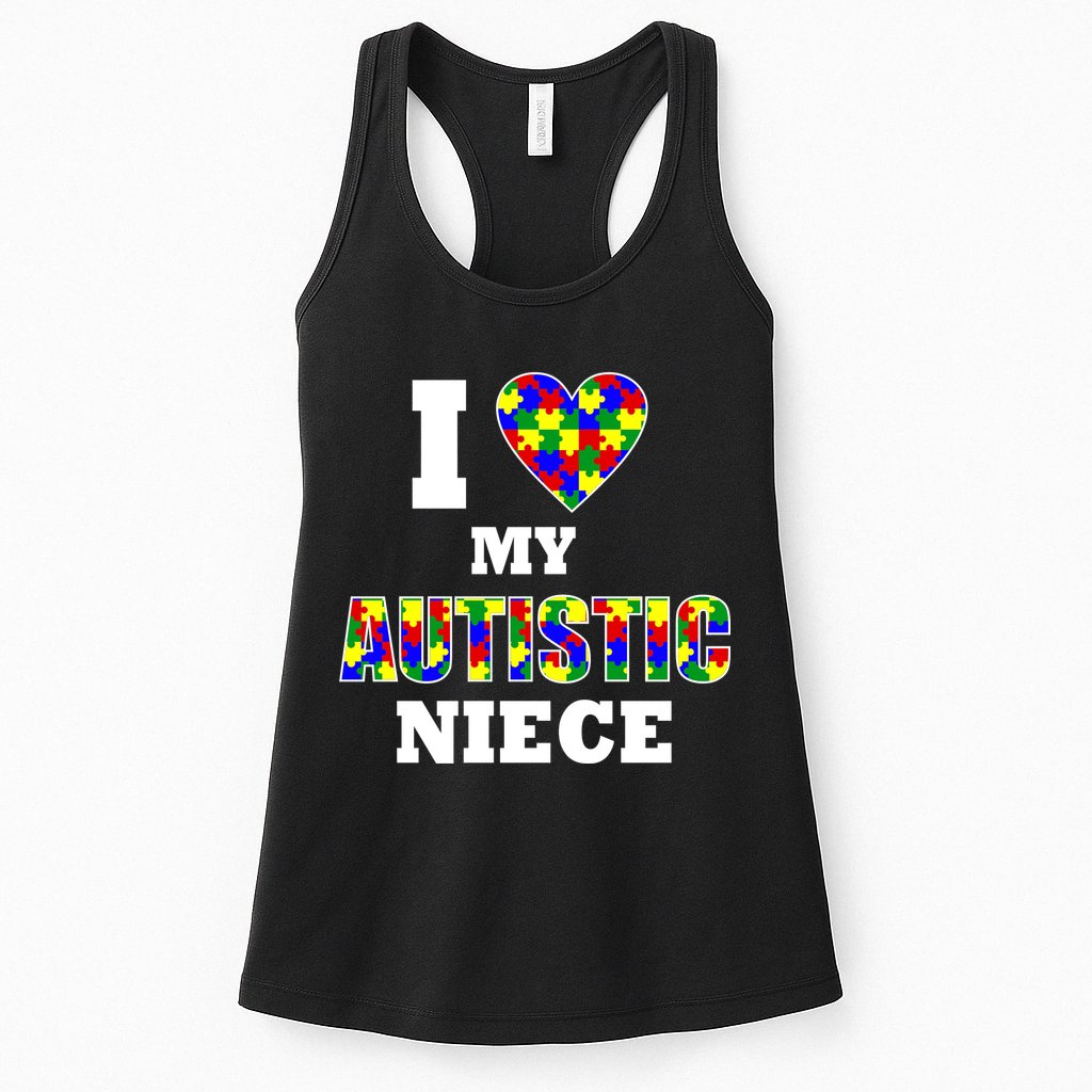I Love My Autistic Niece Autism Womens Tank Top