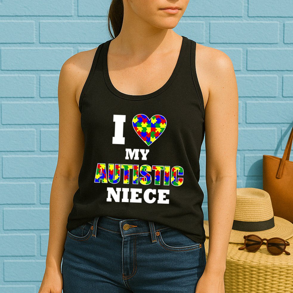 I Love My Autistic Niece Autism Womens Tank Top
