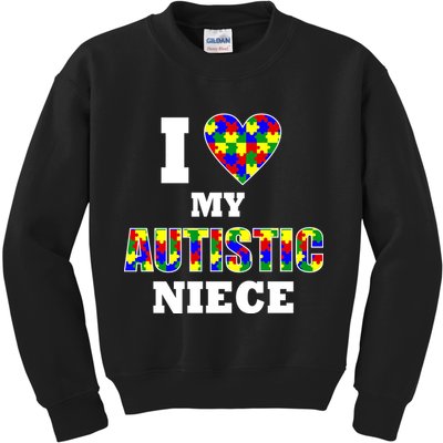 I Love My Autistic Niece Autism Kids Sweatshirt