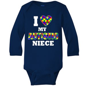 I Love My Autistic Niece Autism Baby Long Sleeve Bodysuit