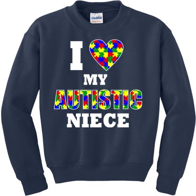 I Love My Autistic Niece Autism Kids Sweatshirt