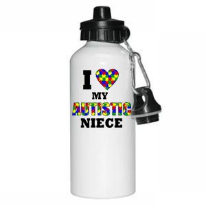 I Love My Autistic Niece Autism Aluminum Water Bottle