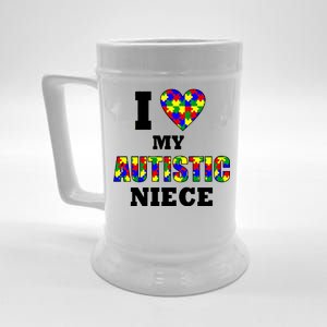 I Love My Autistic Niece Autism Beer Stein