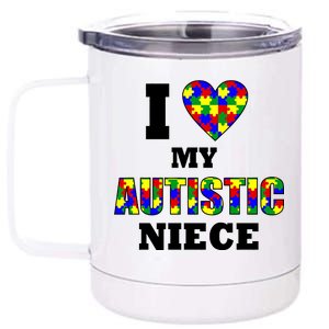 I Love My Autistic Niece Autism 12 oz Stainless Steel Tumbler Cup